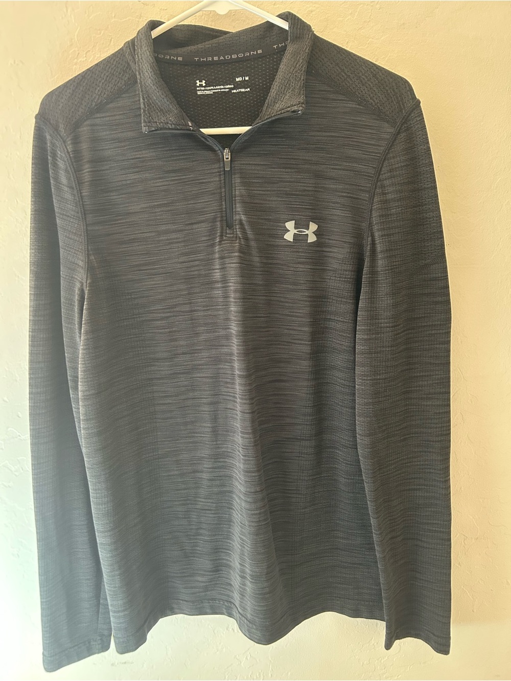 Under Armour Men's Charcoal Heather 1/4 Zip Performance Top